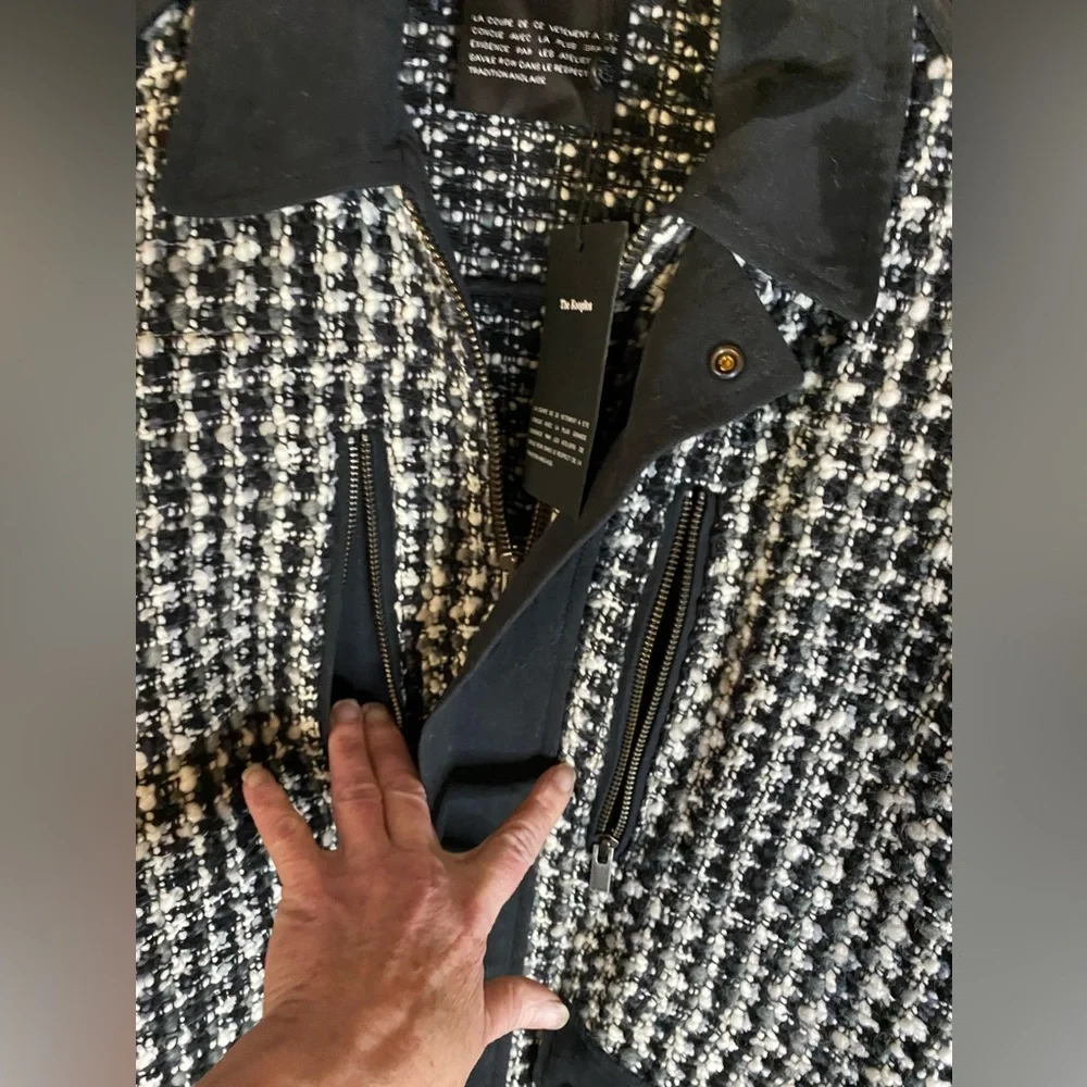 Final CCO📍🔥THE KOOPLES GARDEN TWEED BLACK, GRAY RELAXED FIT JACKET BIG POCKETS - Picture 16 of 17